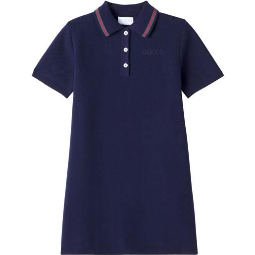Gucci Kids abito polo web stripe in misto cotone