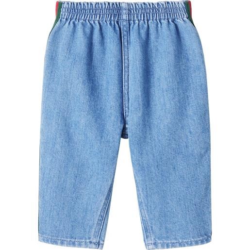 Gucci Kids baby - pantaloni in denim web stripe