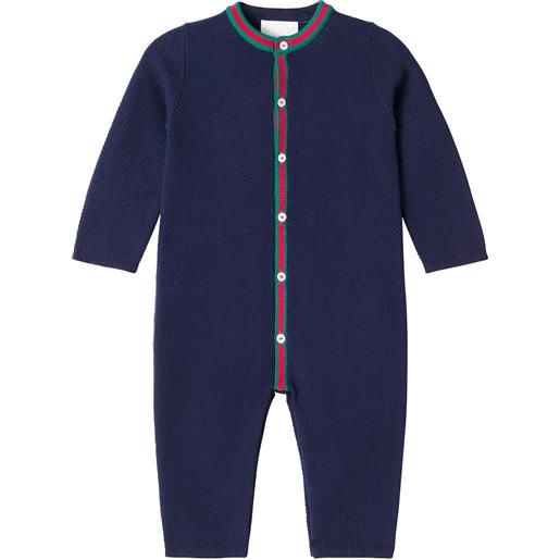 Gucci Kids baby - tutina web stripe in misto cotone