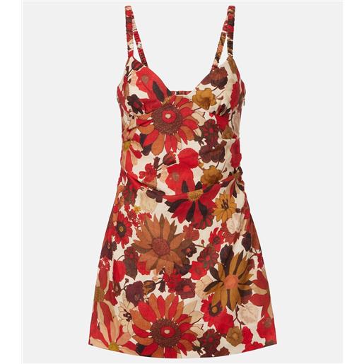 SIR miniabito primrose in lino con stampa floreale