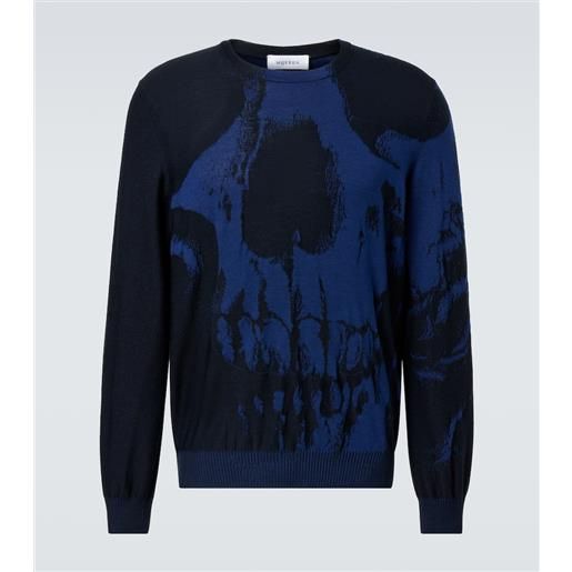 McQueen pullover skull in jacquard di lana
