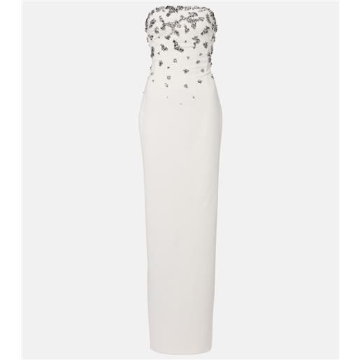 Marmar Halim abito lungo senza spalline con decorazioni