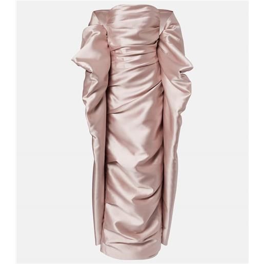 Marmar Halim abito bustier in raso con cappuccio