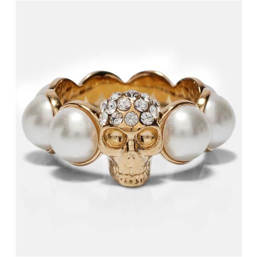 McQueen anello skull con cristalli