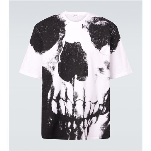 McQueen t-shirt skull in jersey di cotone con stampa