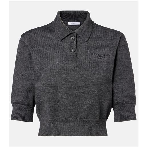 Givenchy polo cropped in lana e alpaca