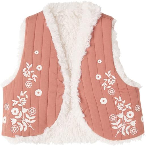 C'era Una Volta gilet noemie in cotone trapuntato con ricamo