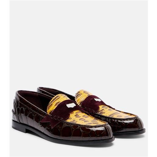 Christian Louboutin mocassini penny in vernice stampata