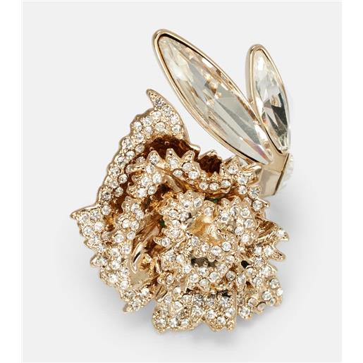 McQueen anello carnation con cristalli