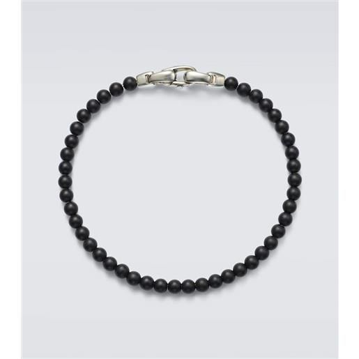 David Yurman bracciale spiritual beads in argento sterling con onice nera
