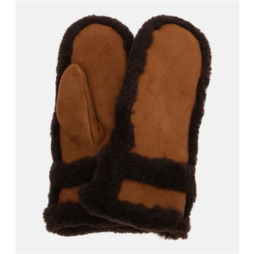 Yves Salomon muffole in pelle con shearling