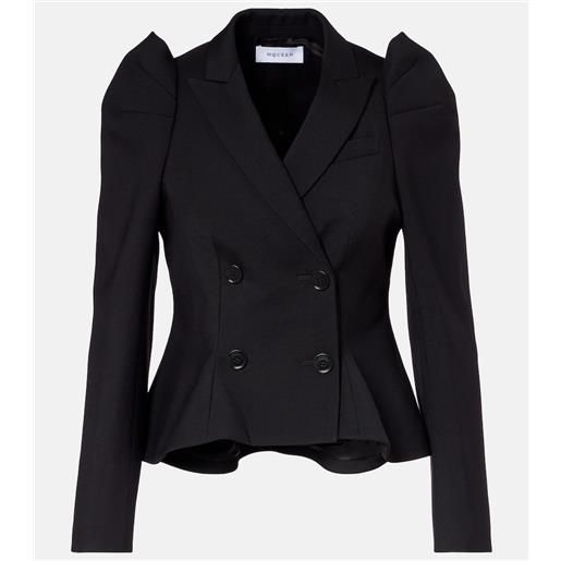 McQueen blazer in lana con maniche a sbuffo