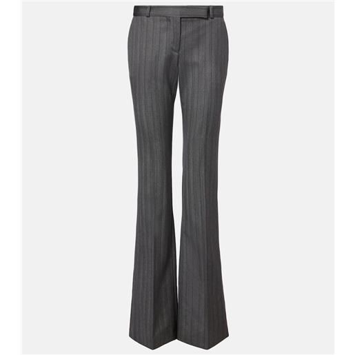 McQueen pantaloni flared in lana a righe