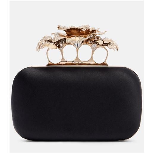 McQueen clutch carnation knuckle in raso