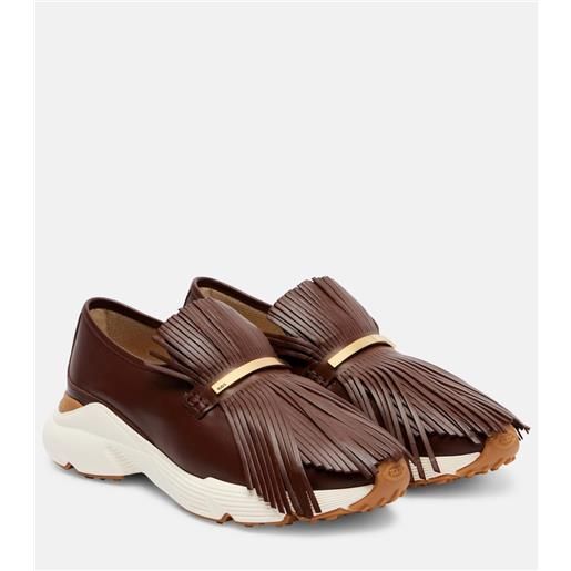 Tod's sneakers in pelle con frange