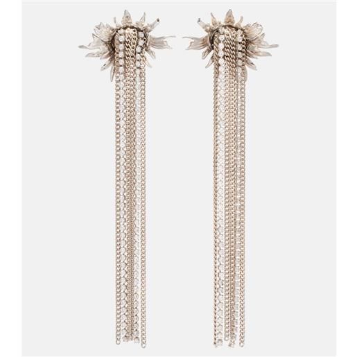 McQueen orecchini pendenti sunflower con cristalli