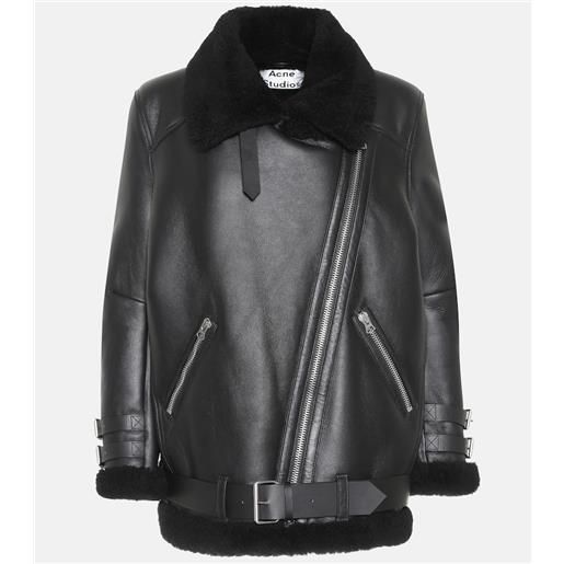 Acne Studios giacca velocite in pelle con shearling