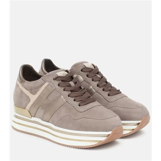Hogan sneakers midi h222 in pelle con platform