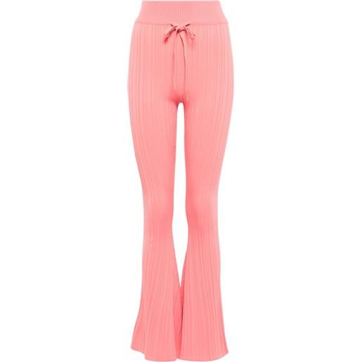 Live The Process pantaloni super flare in maglia a coste