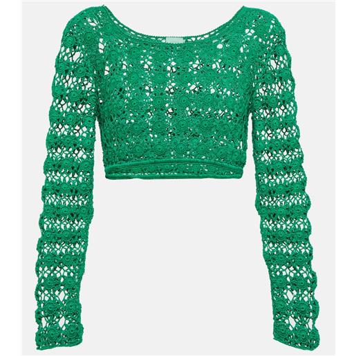 Anna Kosturova top cropped bella in crochet di cotone