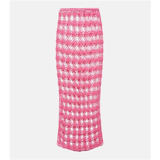 Anna Kosturova gonna lunga rosette in crochet di cotone