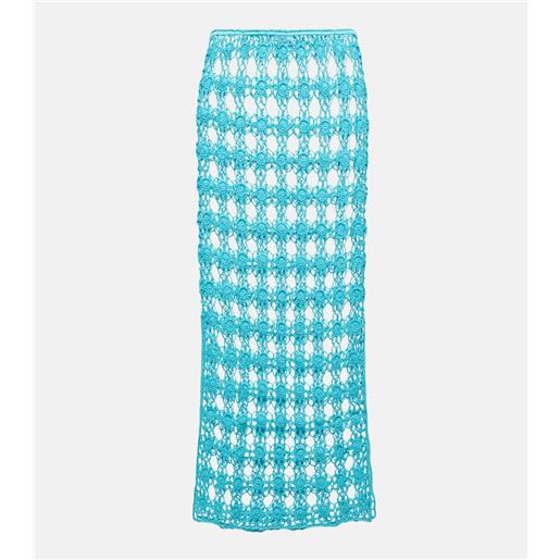 Anna Kosturova gonna lunga rosette in crochet di cotone