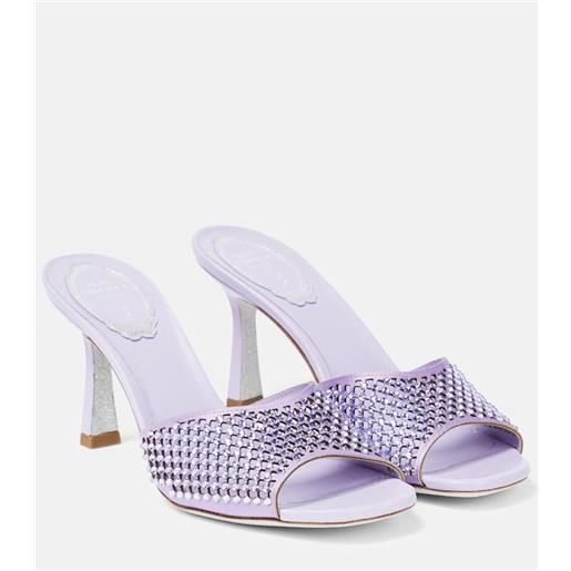 Rene Caovilla sandali in pelle con cristalli