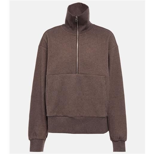 Varley felpa cyrus in misto cotone con zip