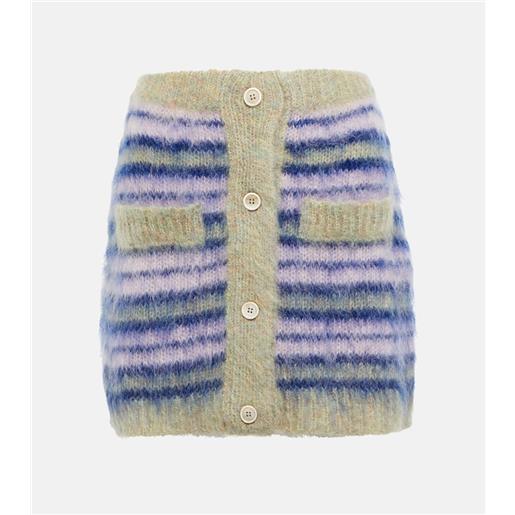 Marni minigonna in misto mohair a righe