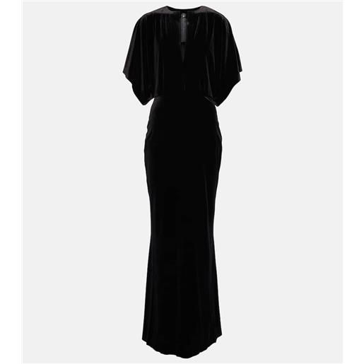 Norma Kamali abito lungo obie in velluto
