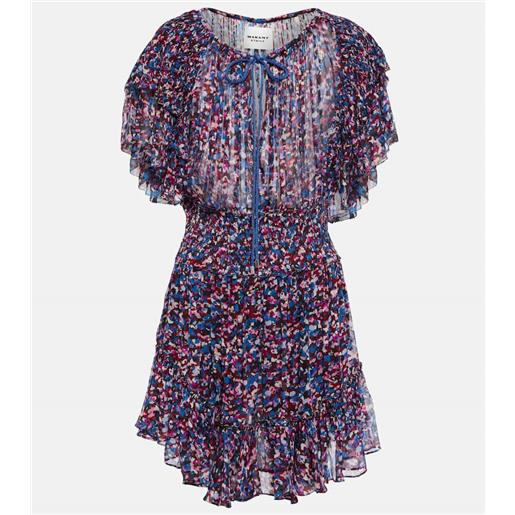 Marant Etoile miniabito florise in georgette con stampa