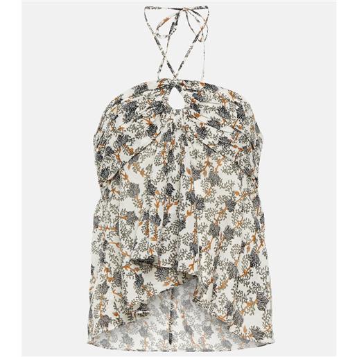 Marant Etoile top in cotone gabao con stampa