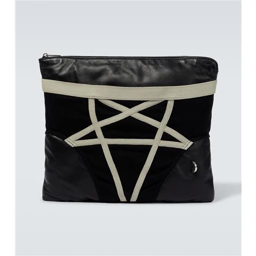 Rick Owens pochette pentabrief in pelle