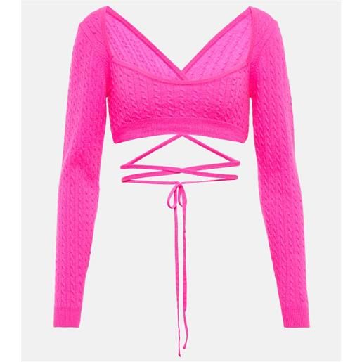 Patou pullover cropped in lana e cashmere