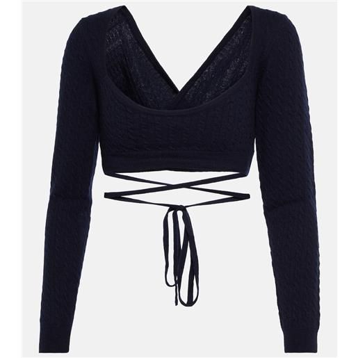 Patou pullover cropped in lana e cashmere