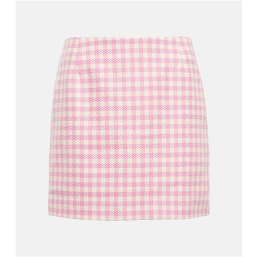 Ami Paris minigonna a quadretti in cotone e lana