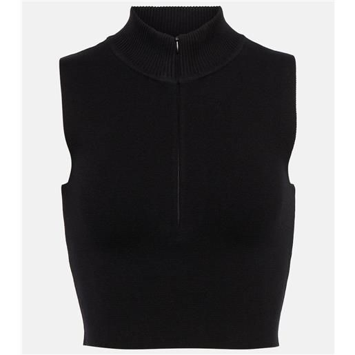 Live The Process top cropped petra con mezza zip