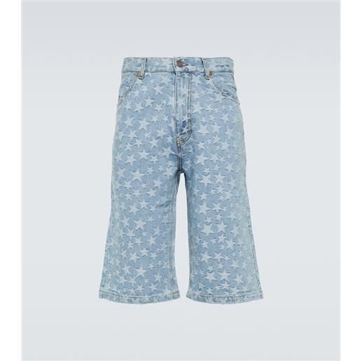 ERL shorts di jeans jacquard