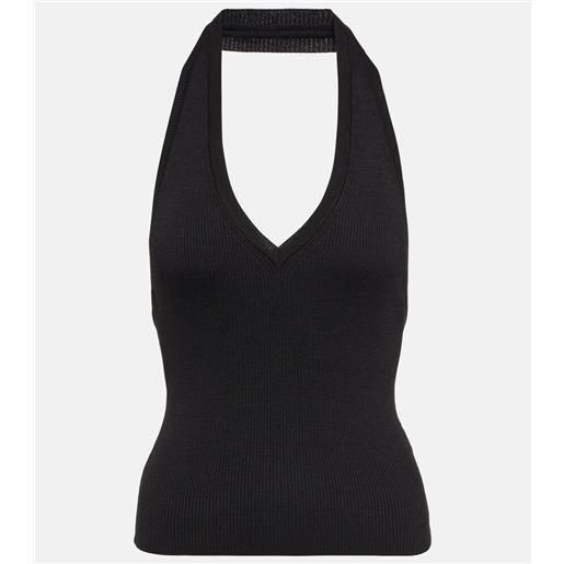 Nili Lotan top ivey in maglia di seta a coste