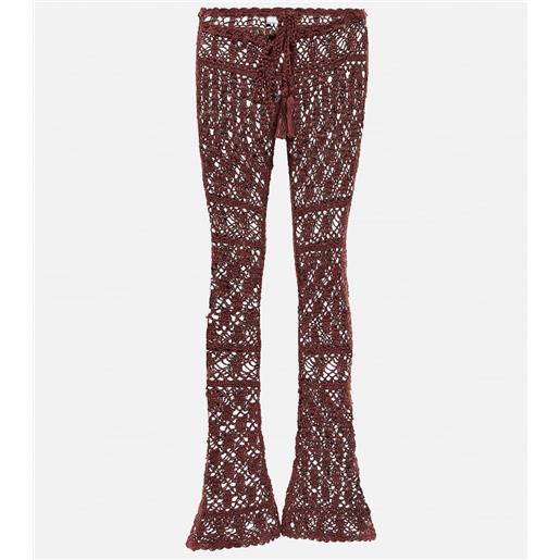 Anna Kosturova pantaloni a vita media in crochet