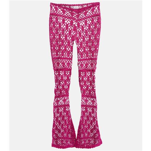 Anna Kosturova pantaloni flared bianca in cotone