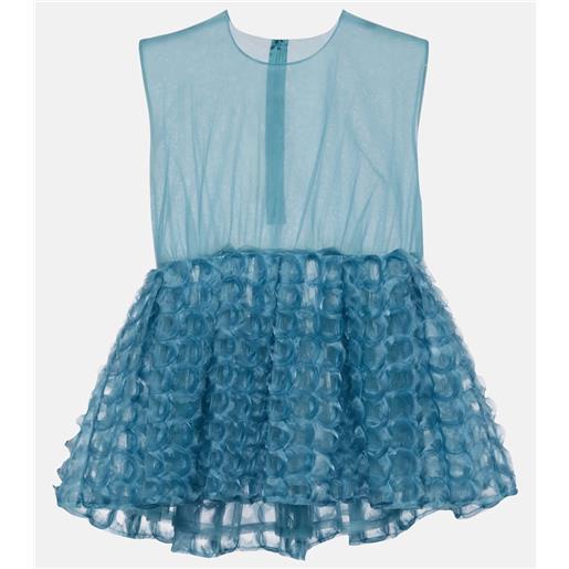 Noir Kei Ninomiya abito midi in tulle con volant