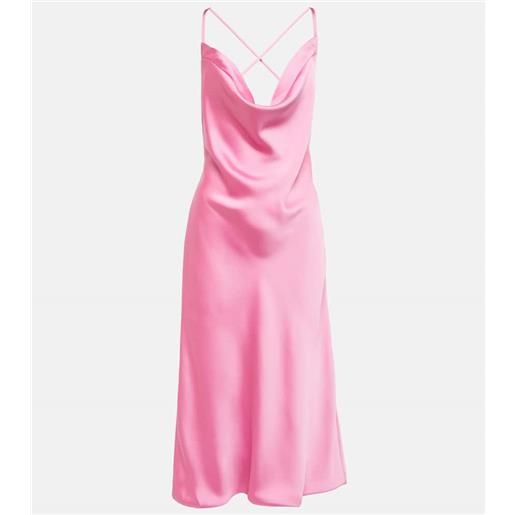 Norma Kamali abito midi in raso