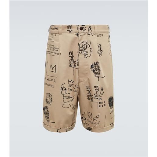 Junya Watanabe x basquiat - shorts in cotone con stampa