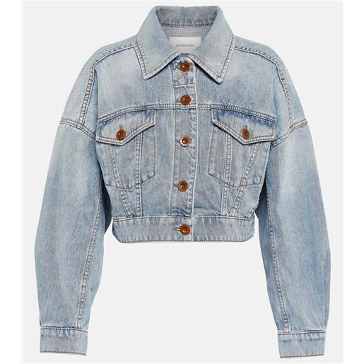 Zimmermann giacca di jeans cropped raie