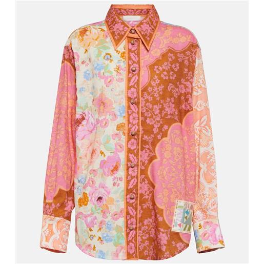 Zimmermann camicia raie in cotone con stampa