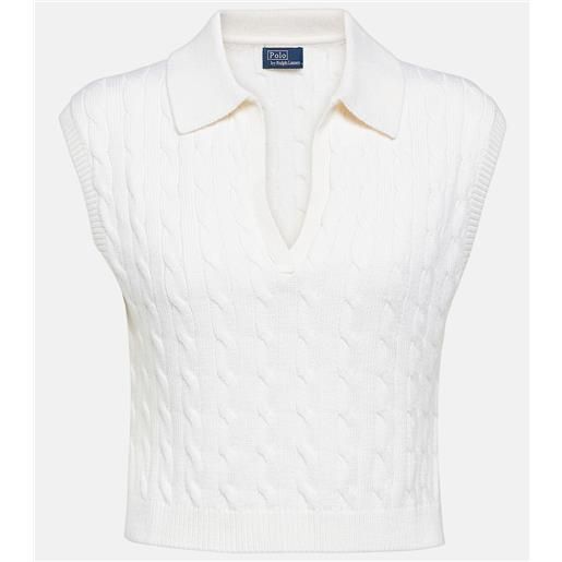 Polo Ralph Lauren gilet in misto lana a trecce