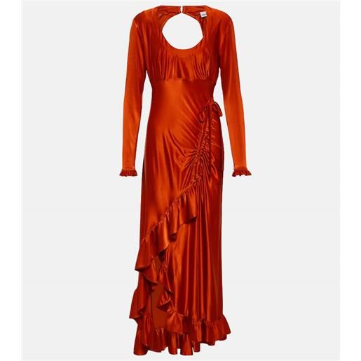Rabanne abito lungo in raso con volant