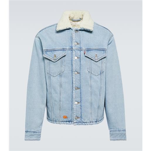 ERL giacca di jeans con pelliccia sintetica