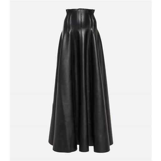 Norma Kamali gonna lunga grace in similpelle